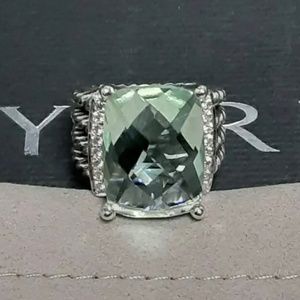 David Yurman Silver 16x12mm Prasiolite